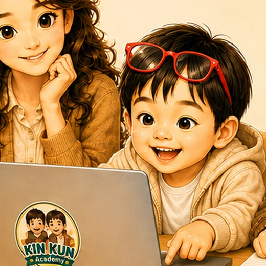 น้องคุณคาดแว่นสีแดงกำลังทำแบบฝึก